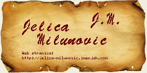 Jelica Milunović vizit kartica